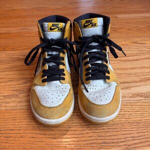 Nike Air Jordan Yellow and Black High-Tops